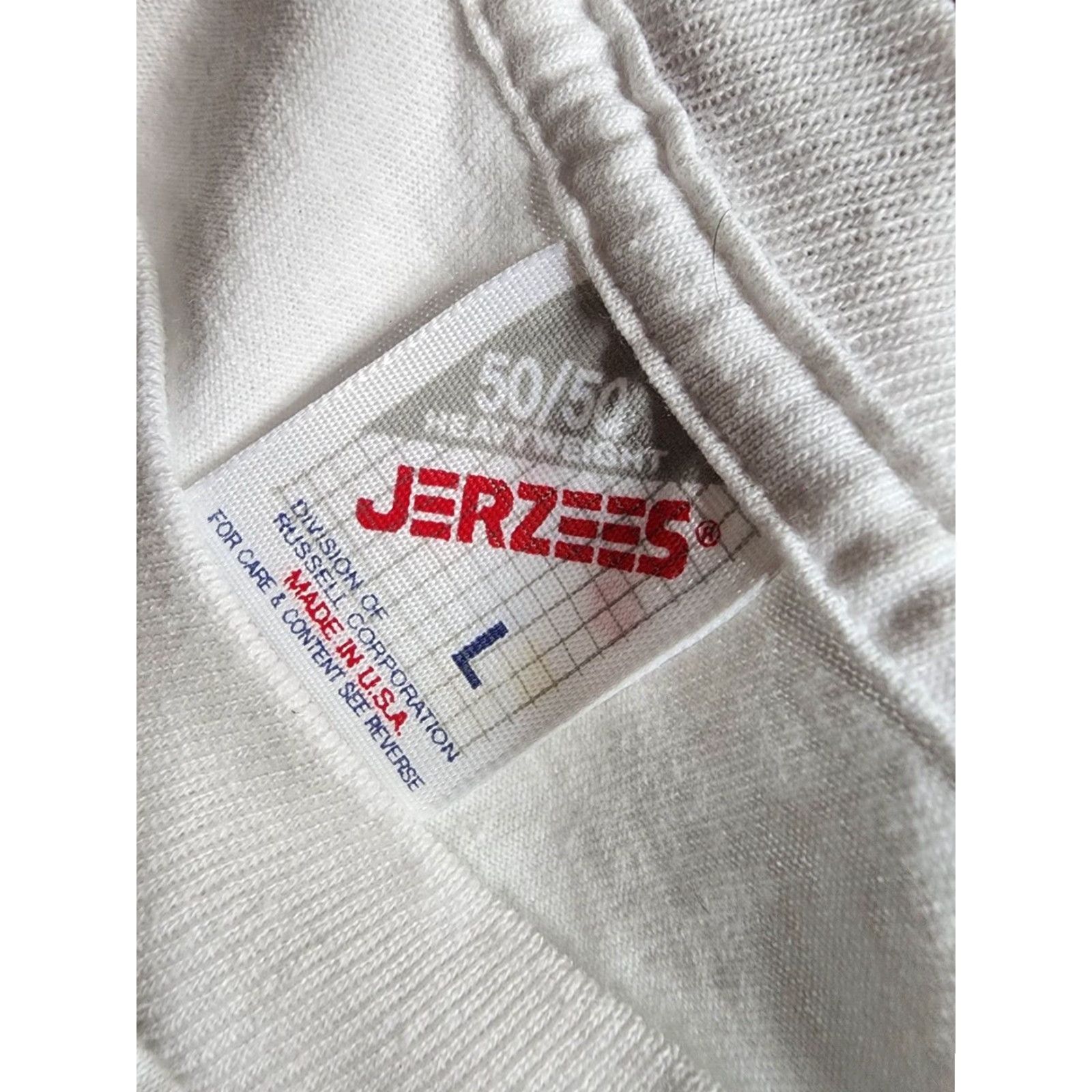 Jerzees VINTAGE JERZEES Women's T-Shirt 90s Floral Applique Rhinestones Cotton Blend White Size L Size L / US 10 / IT 46 - 5 Thumbnail