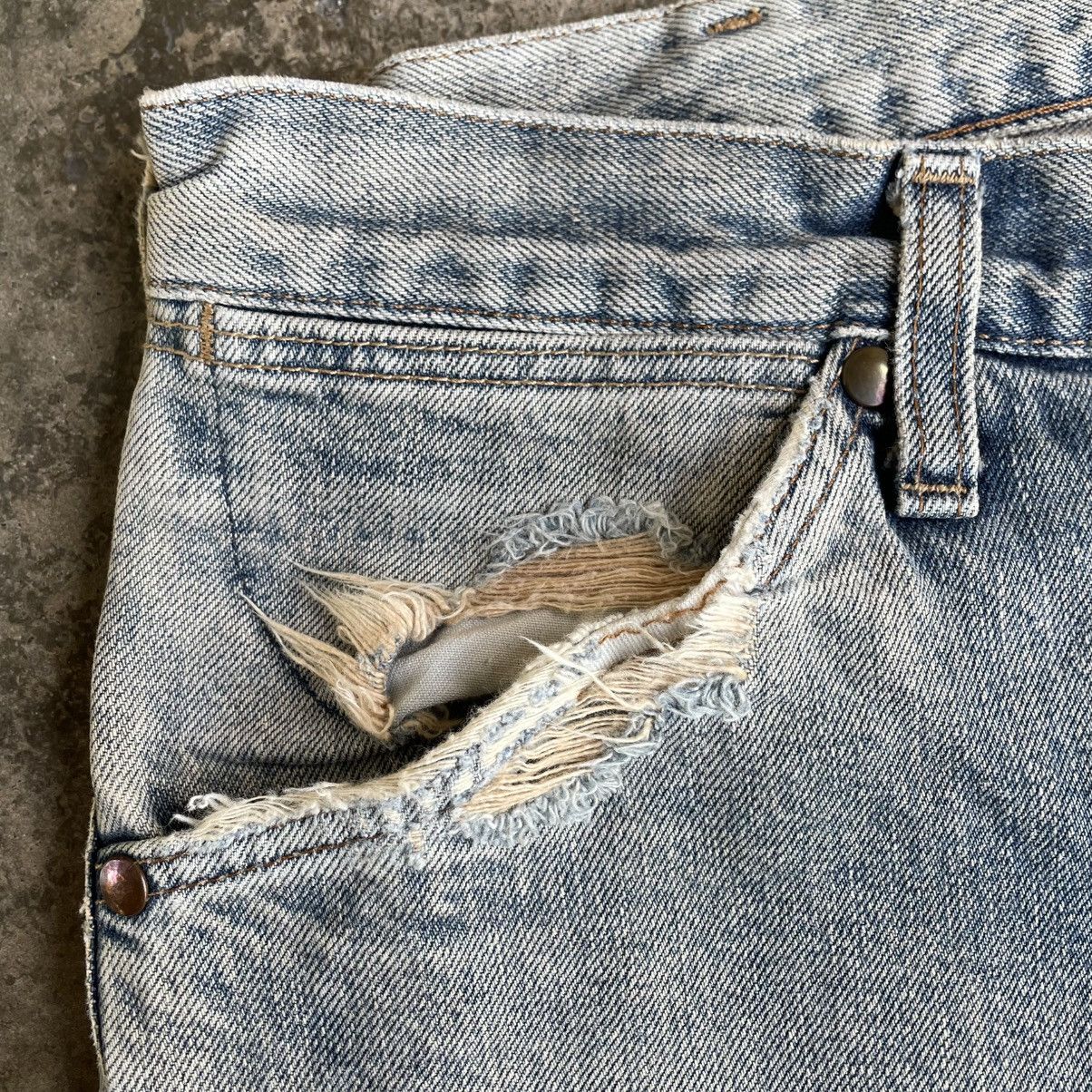 Wrangler 🔥Vintage 80s Wrangler Stoned Washed Ripped Distress Jeans Size US 32 / EU 48 - 9 Thumbnail