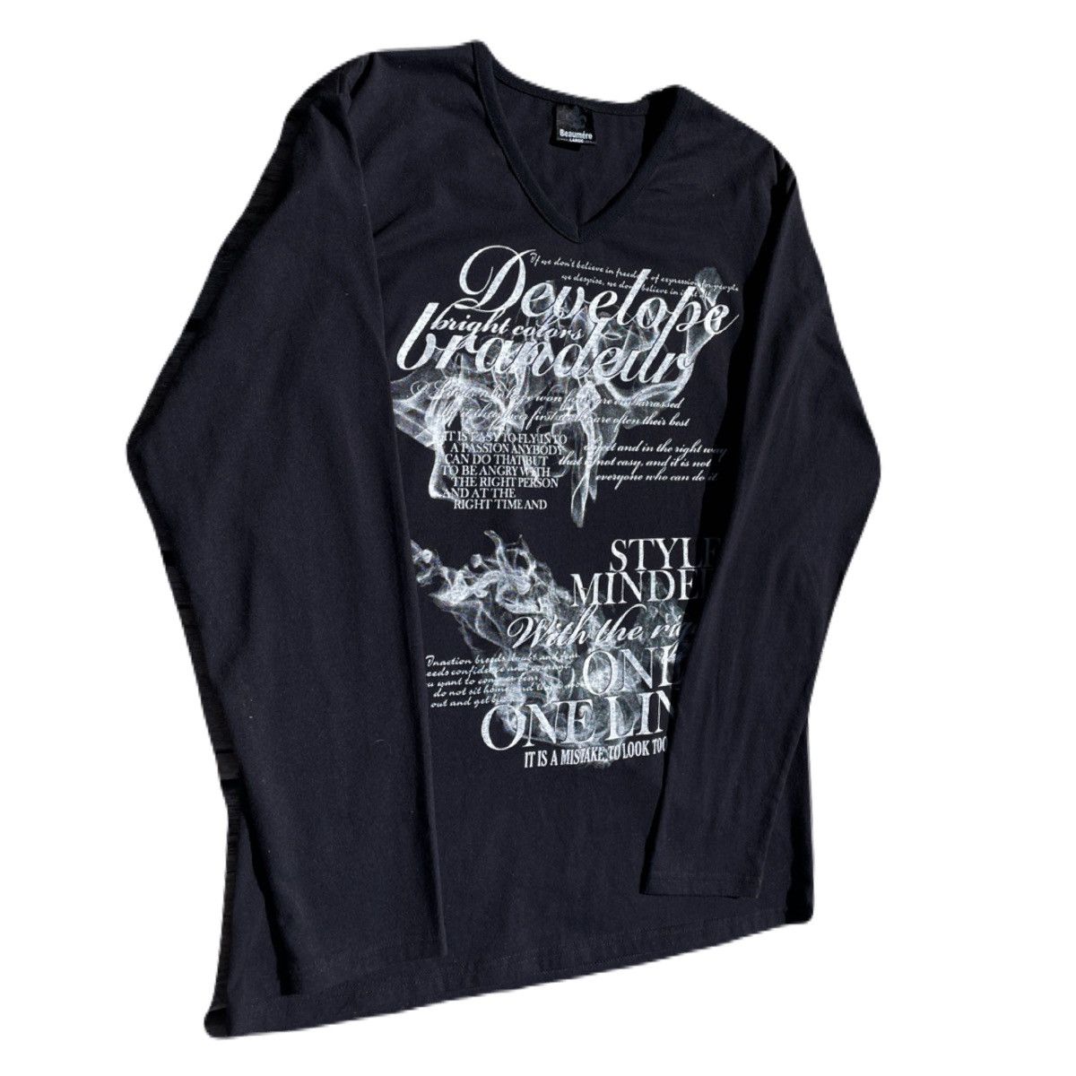 If Six Was Nine 2000s Japanese archive Vkei Poem V-neck Long Sleeve Tee Size US M / EU 48-50 / 2 - 3 Thumbnail