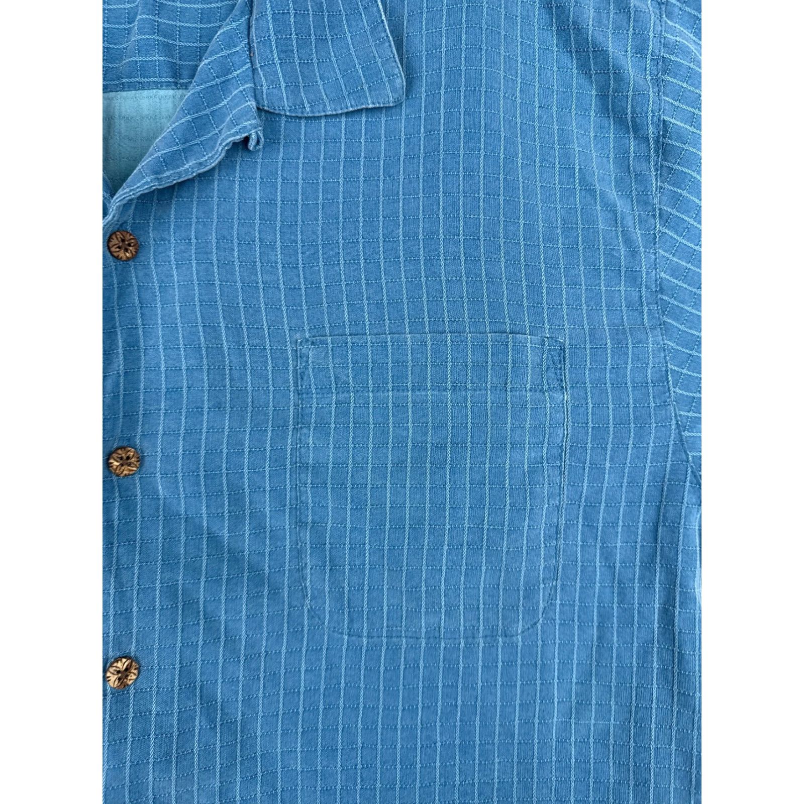 Tommy Bahama Tommy Bahama Shirt Men Large Silk Hawaiian Button-Up Blue Stripe Short Sleeve Aloha Vacation Mens Size US L / EU 52-54 / 3 - 6 Thumbnail