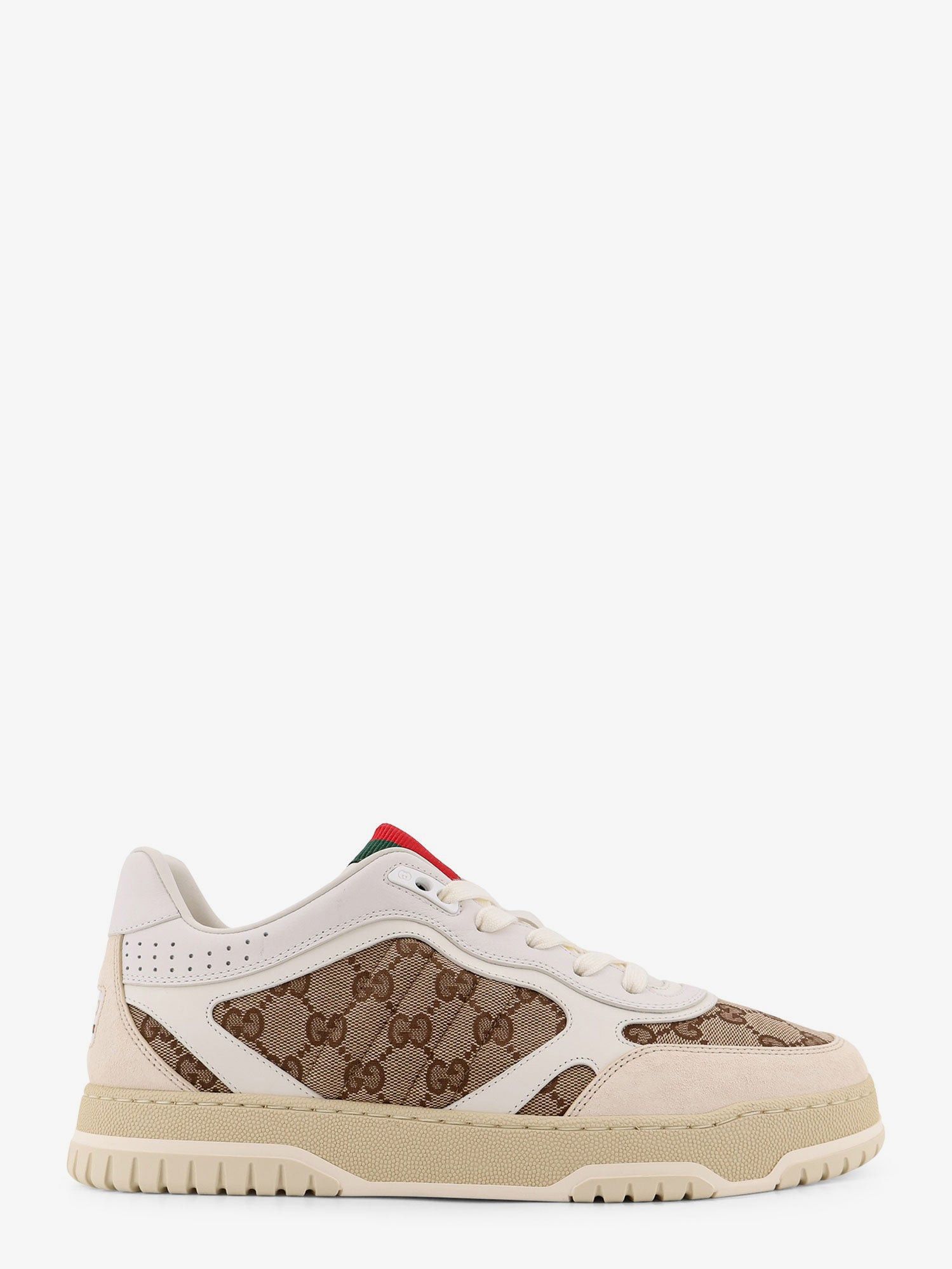 Gucci Leather And Suede Low-Top Re-Web Sneakers With Gg Supreme Fabric Inserts Size US 10.5 / EU 43-44 - 1 Thumbnail