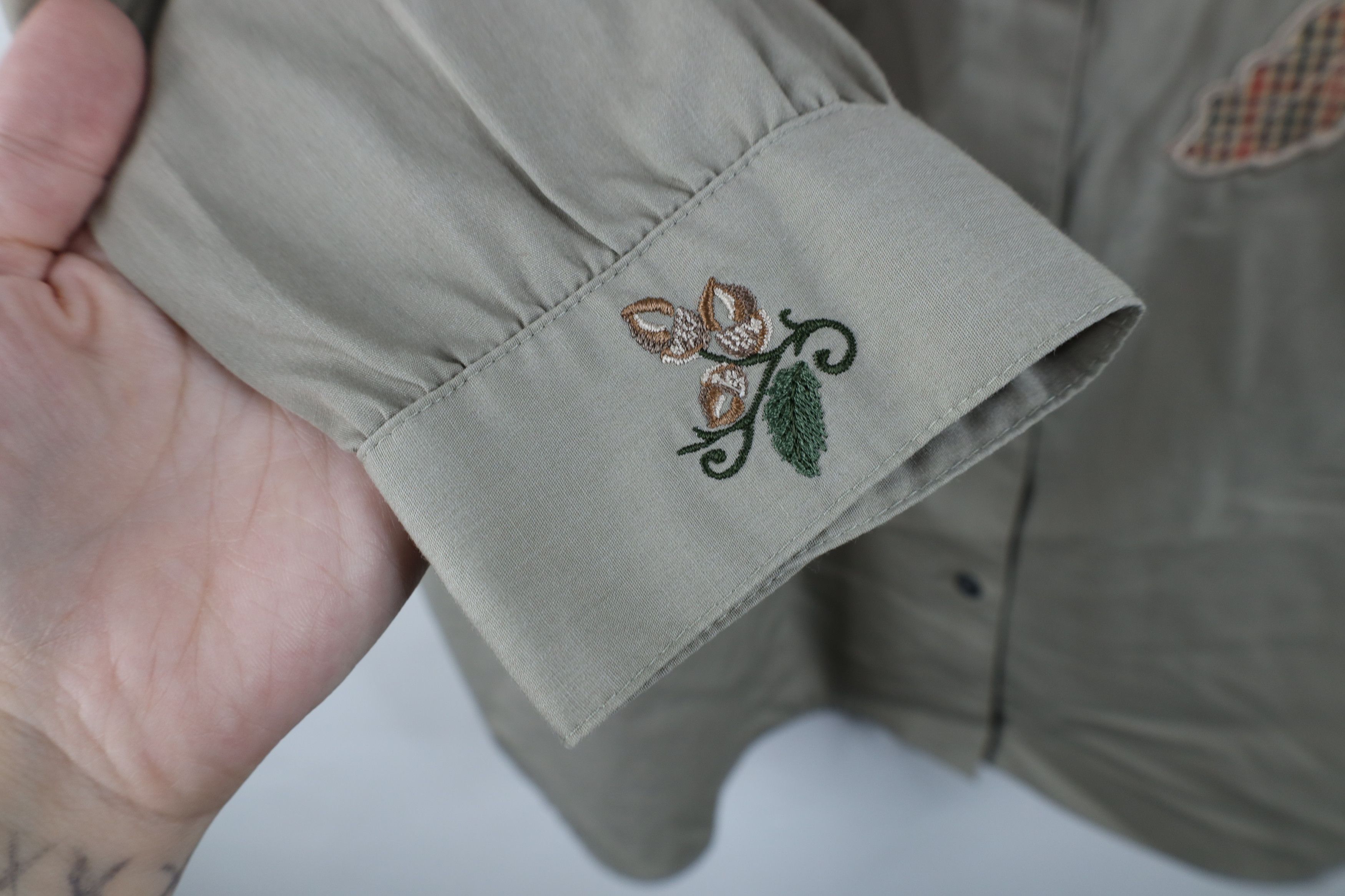 Vintage Vintage 90s Streetwear Fall Leaf Collared Button Shirt Beige Size XL / US 12-14 / IT 48-50 - 6 Thumbnail