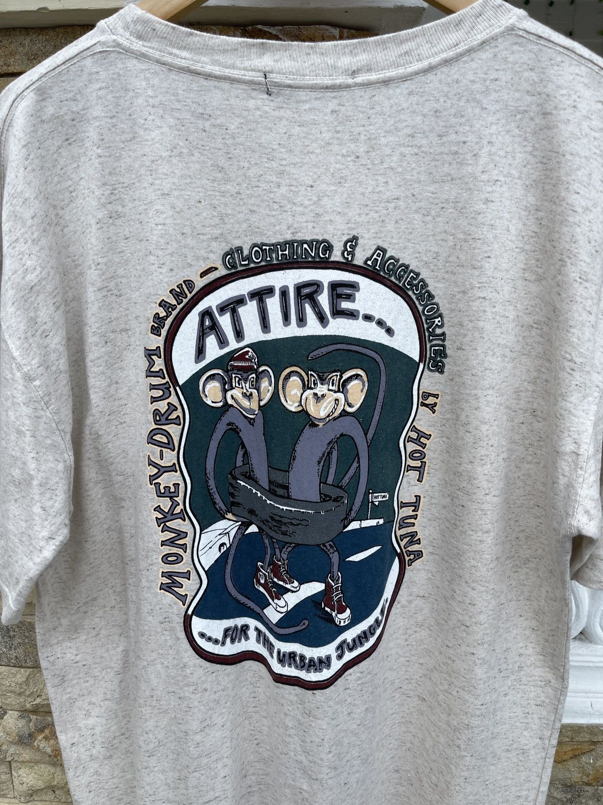 Hot Tuna Rare🔥Vintage 90s Monkey Drum By Hot Tuna T-Shirt Size US XL / EU 56 / 4 - 4 Thumbnail