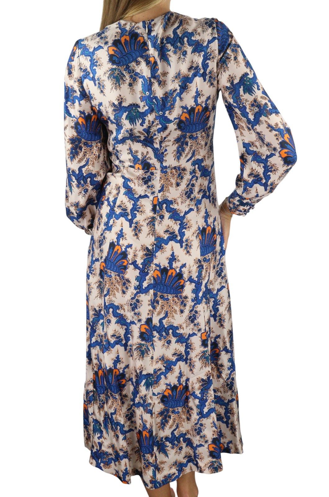 Sandro CARNA 36 S Silk Flower Print Long Sleeve Midi 88491 Size S / US 4 / IT 40 - 2 Thumbnail