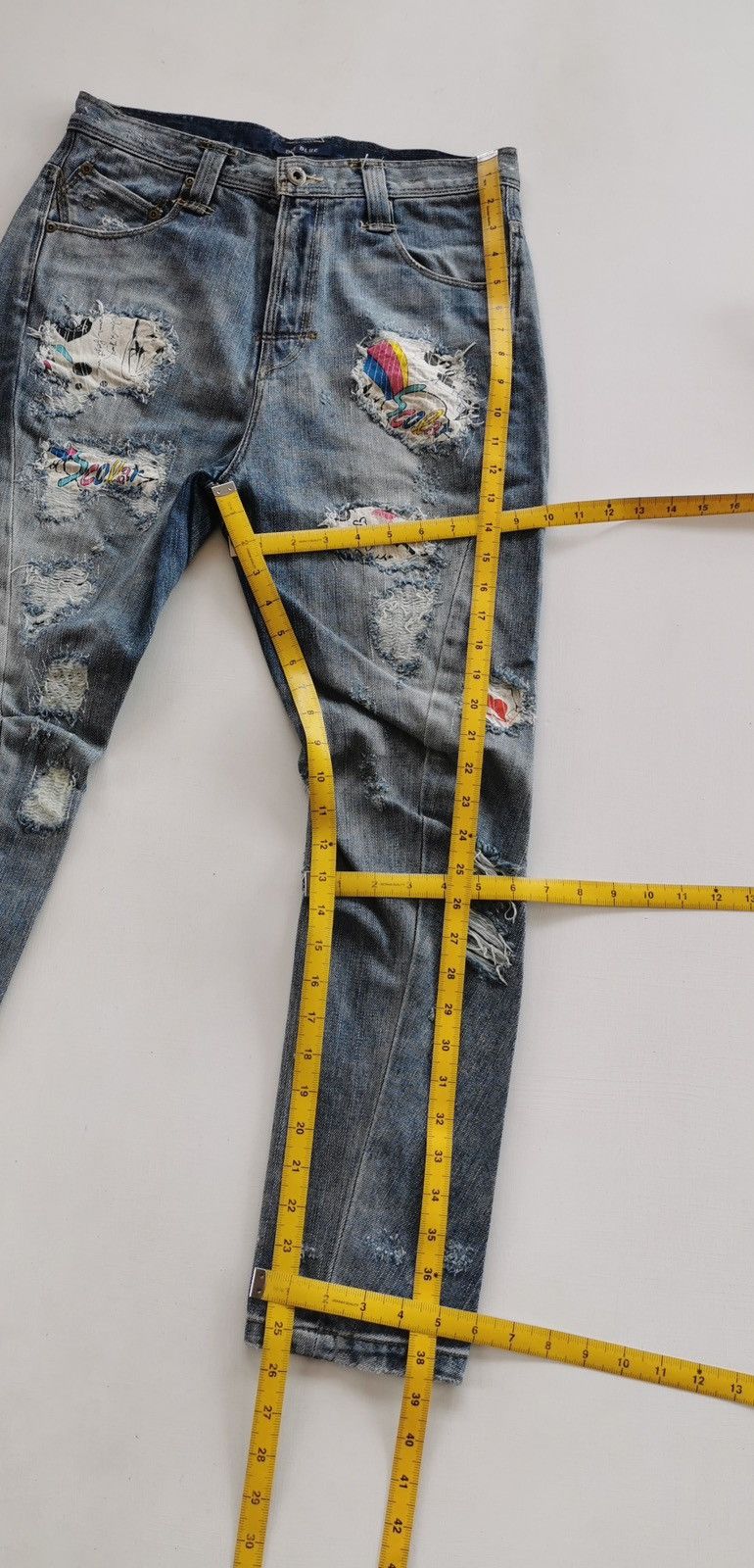 Anime Bit Blue x Scolar Twist Legs Denim Jeans Size US 30 / EU 46 - 10 Thumbnail