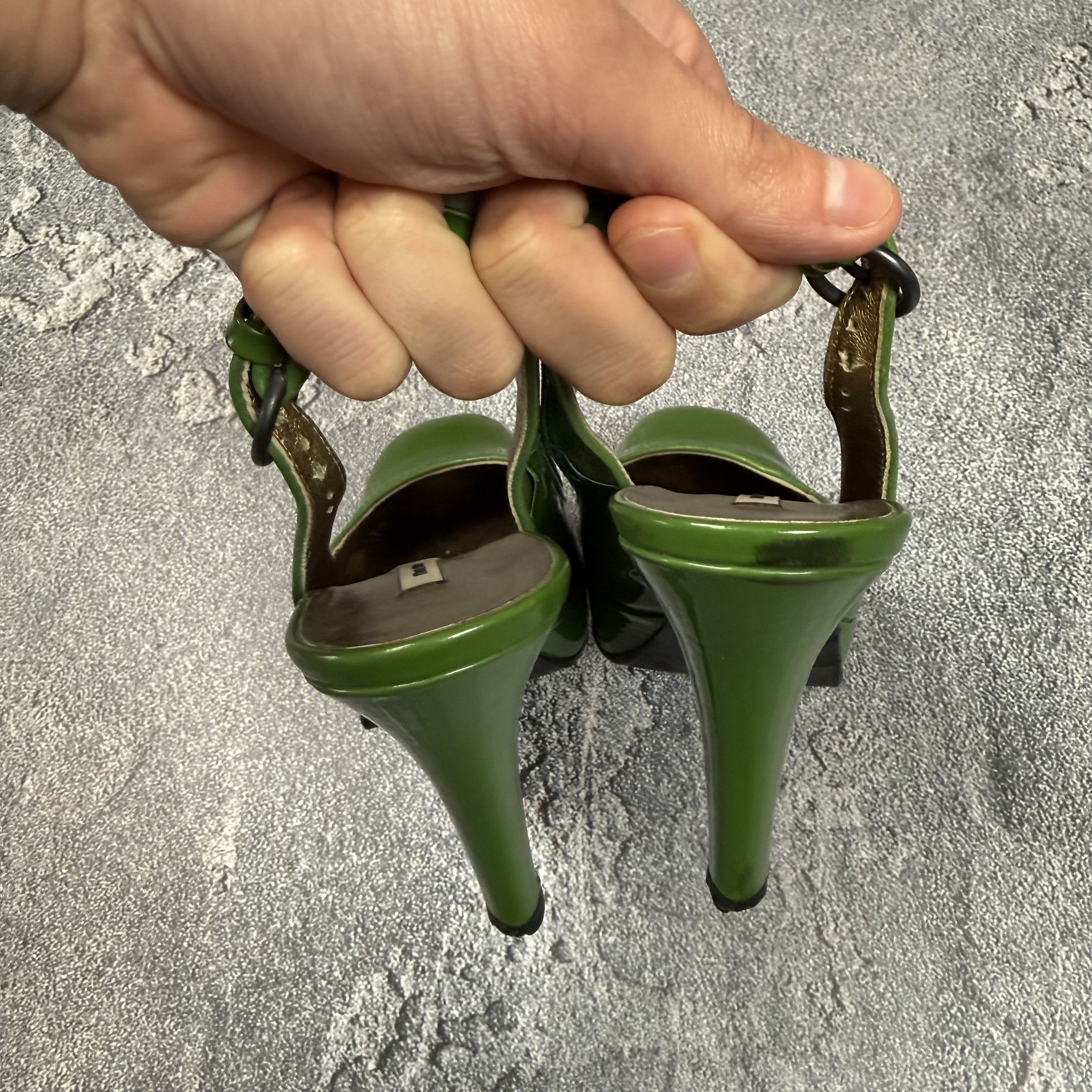 Miu Miu Miu Miu Patent Leather Slingback Heels Platform Green Size US 7 / IT 37 - 12 Thumbnail