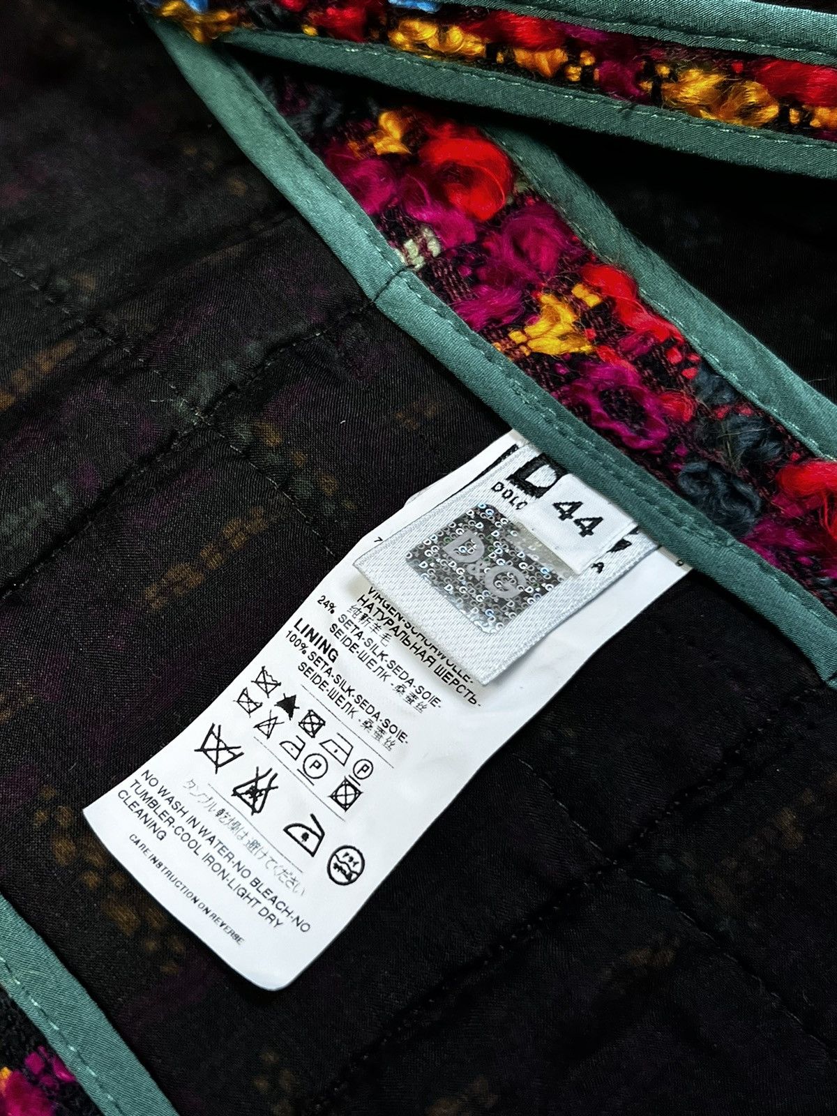 Dolce & Gabbana Dolce Gabbana Multicolour Tweed Wool/Silk Crop Blazer Jacket Size M / US 6-8 / IT 42-44 - 12 Thumbnail