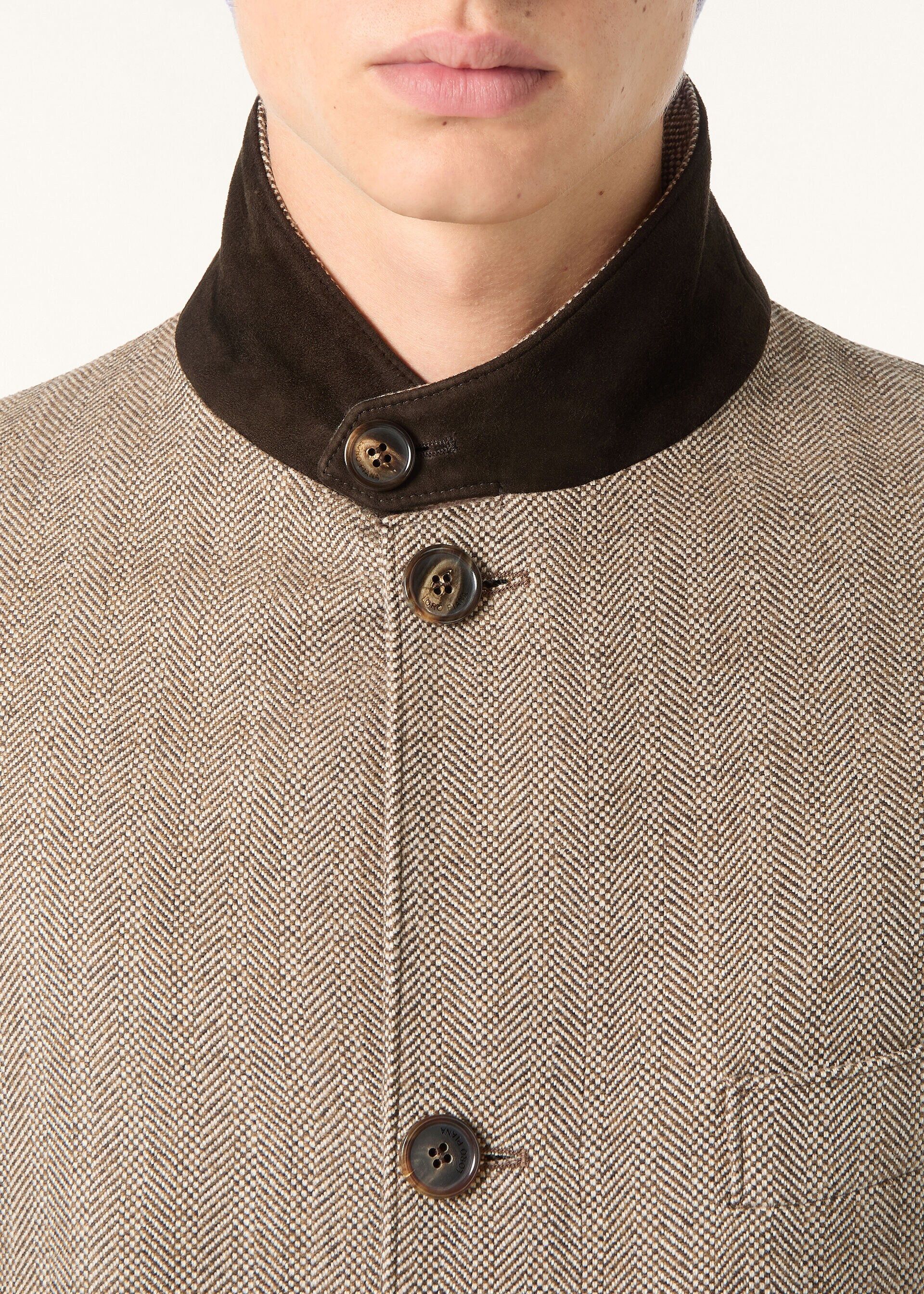 Loro Piana os11x0226 FAQ7965 Roadster Jacket in Chocolate Herringbone Size US M / EU 48-50 / 2 - 6 Thumbnail