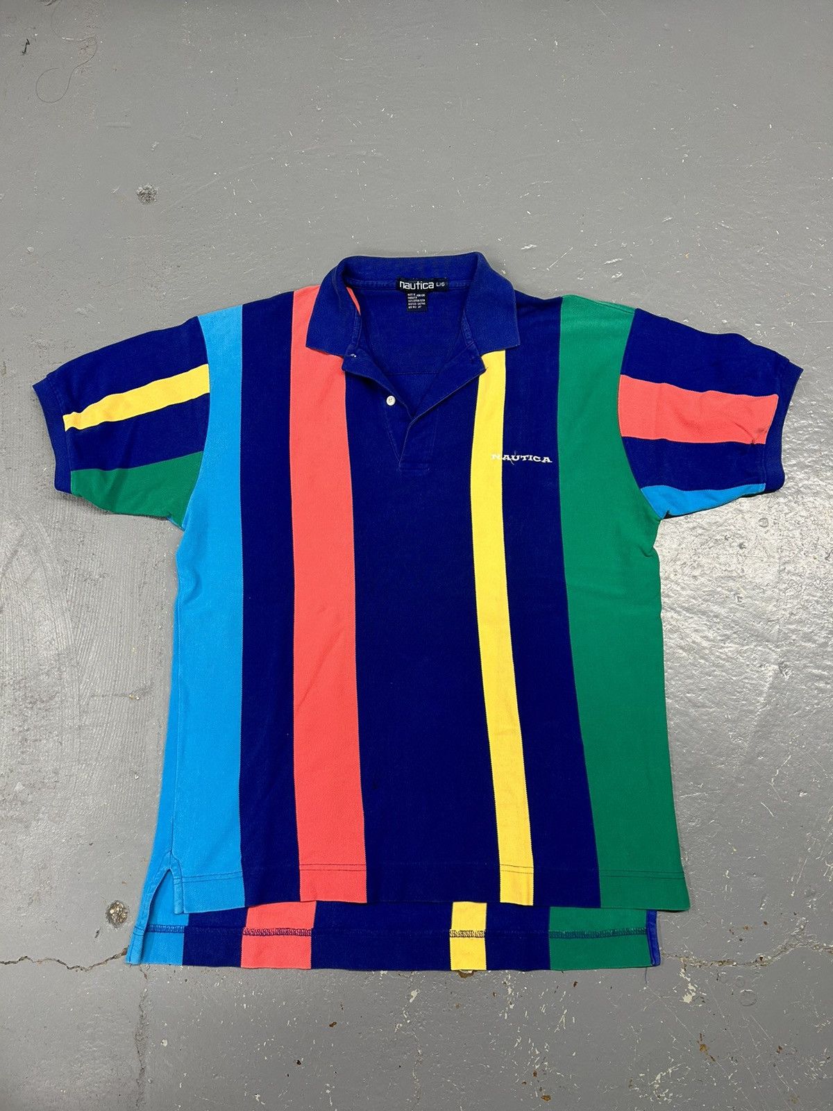 Nautica × Vintage Crazy Vintage 90s Essential Nautica Striped Polo Tee Shirt Size US XL / EU 56 / 4 - 1 Thumbnail