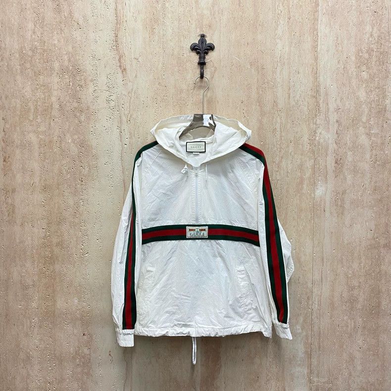 Gucci Gucci Red and green striped letter logo hooded windbreaker Size US M / EU 48-50 / 2 - 1 Thumbnail