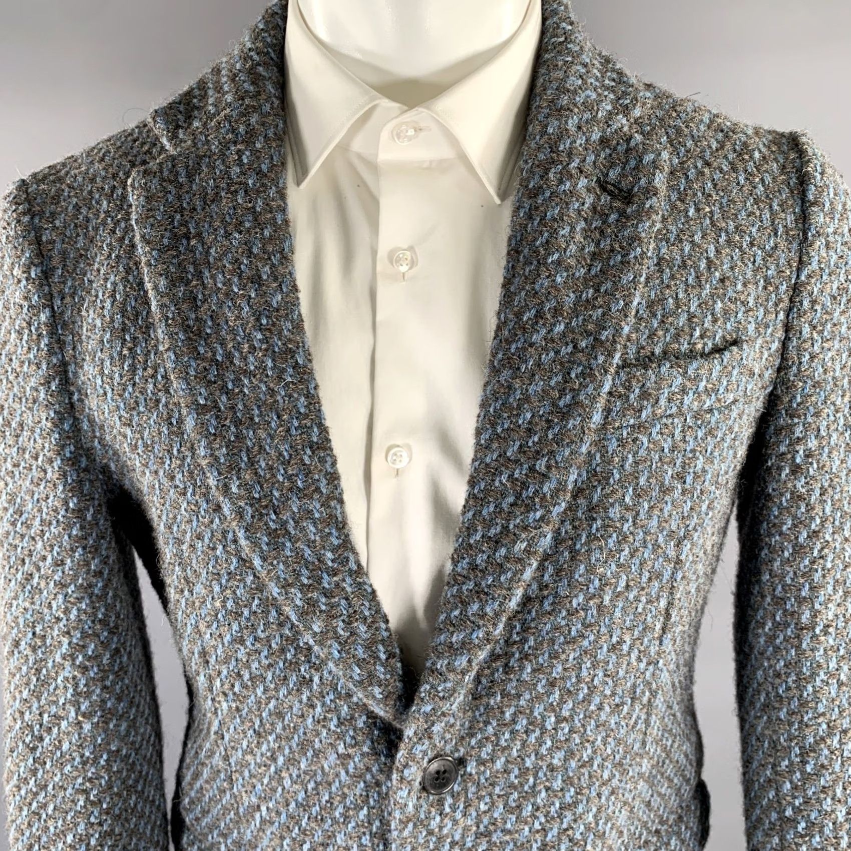 Dries Van Noten DRIES VAN NOTEN Chest Size 40 Blue Multi-Color Woven Wool Sport Coat Men Adult Regular Size 40 Notch Lapel Wool Sport Coat Blue Multi-Color Size US XXS / EU 40 - 2 Thumbnail