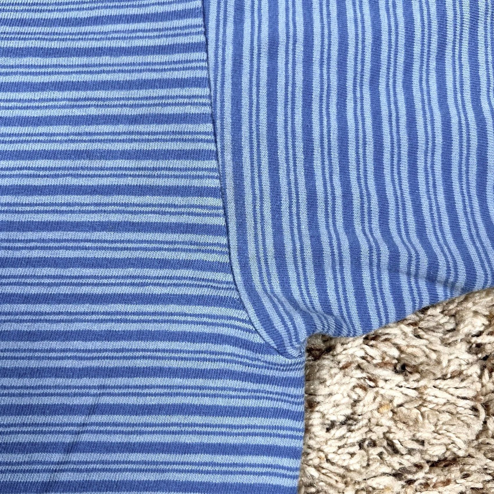 Vintage VINTAGE Cotton Deluxe Striped T-Shirt Adult XL Blue 100% Cotton Regular Unisex 90s Grunge Hipster Size US XL / EU 56 / 4 - 5 Thumbnail