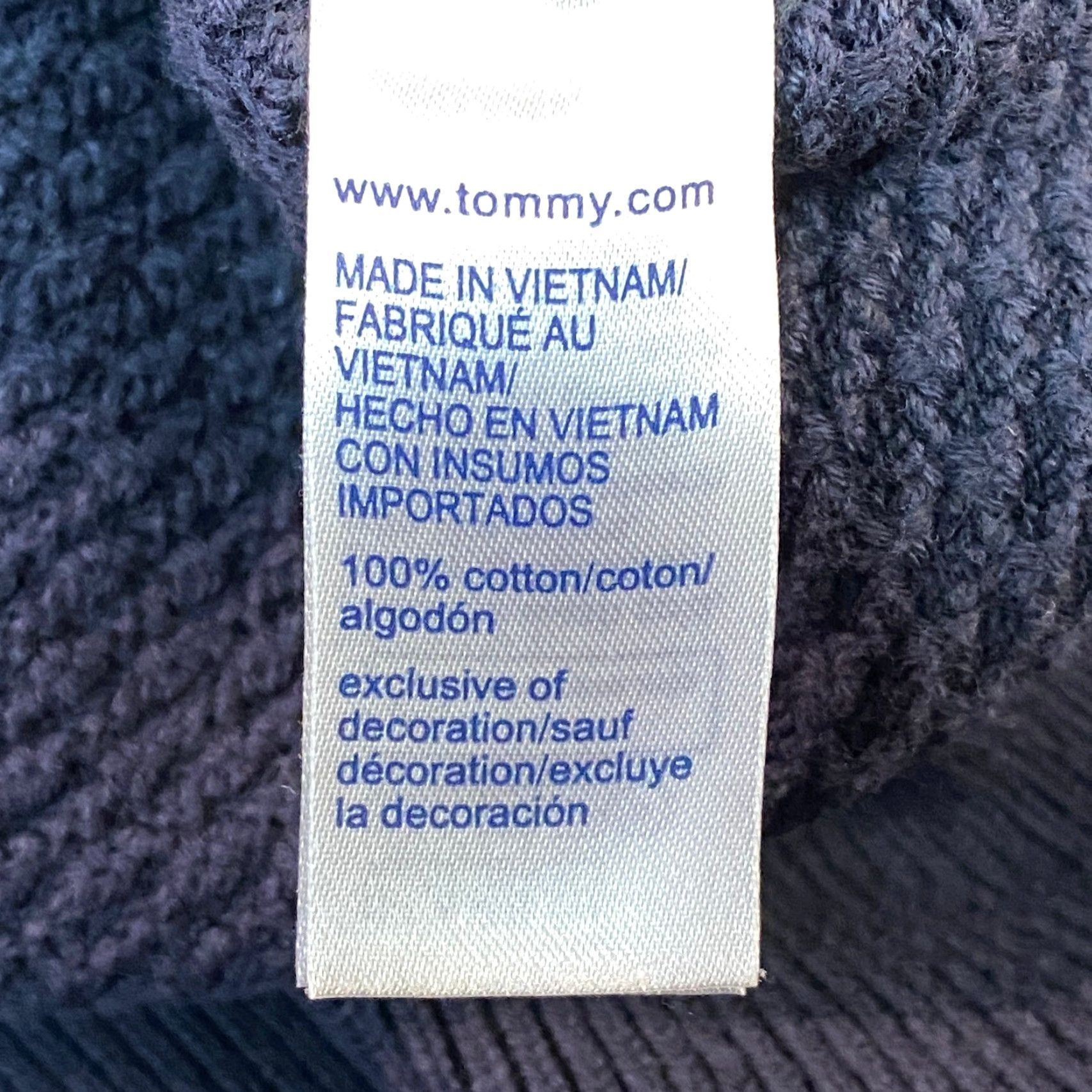 Tommy Hilfiger Tommy Hilfiger Sweater Mens XL Navy Blue Cotton Waffle Knit Quarter Zip Size US XL / EU 56 / 4 - 4 Thumbnail