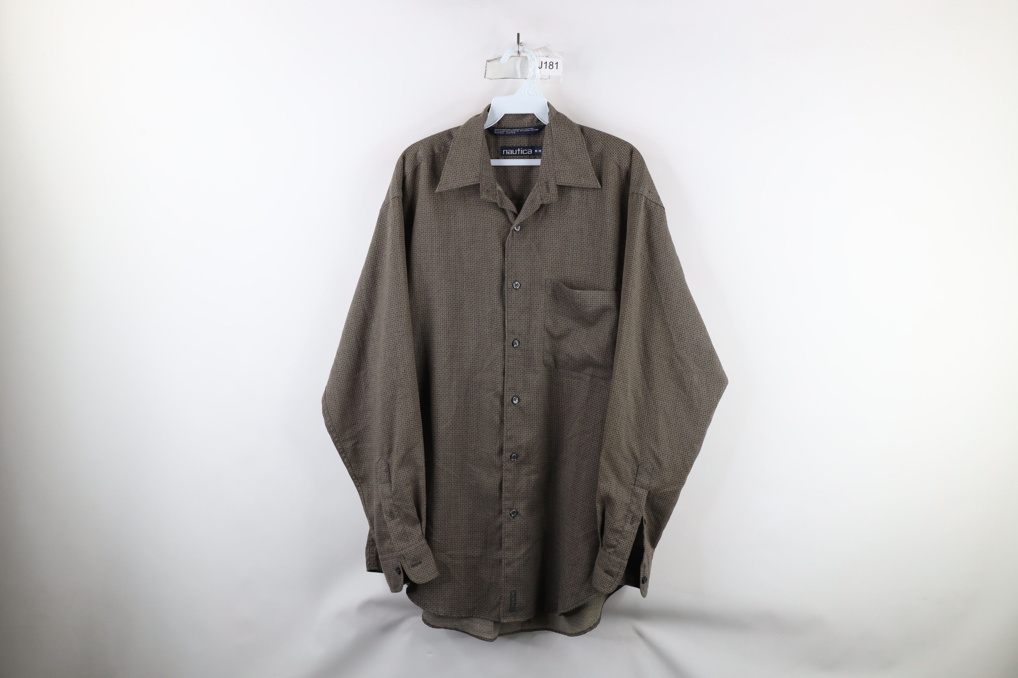 Nautica × Vintage Vintage 90s Nautica Rayon Blend Collared Button Shirt Size US M / EU 48-50 / 2 - 1 Thumbnail