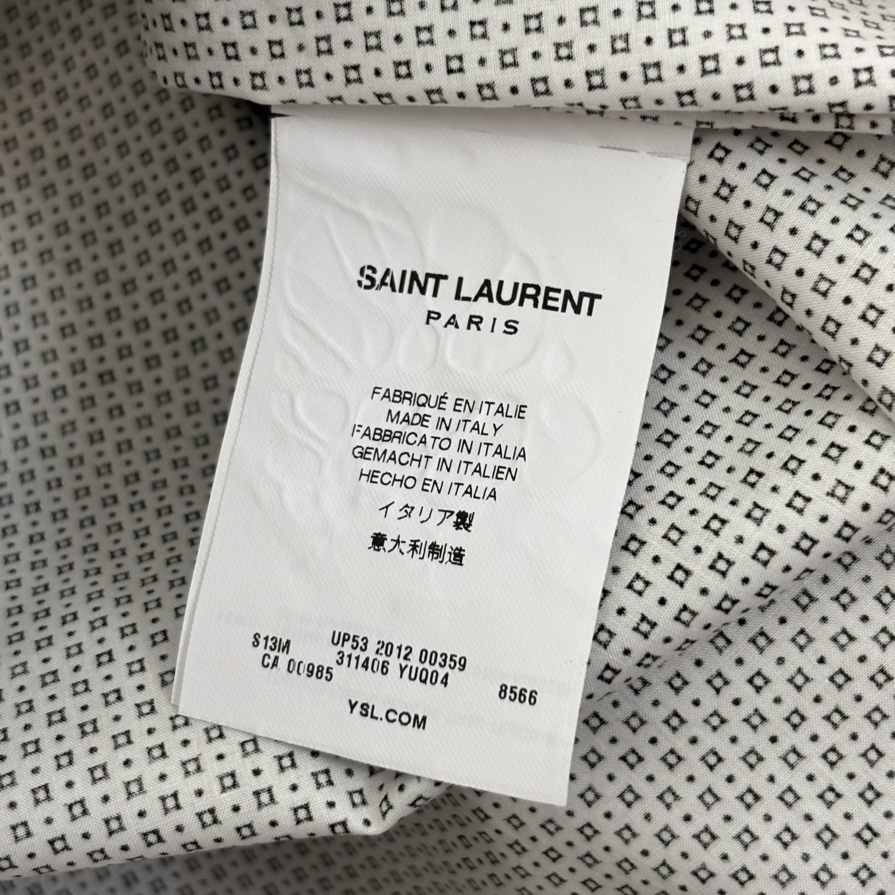 Saint Laurent Paris Saint Laurent Collarless Shirt Size US XL / EU 56 / 4 - 5 Thumbnail