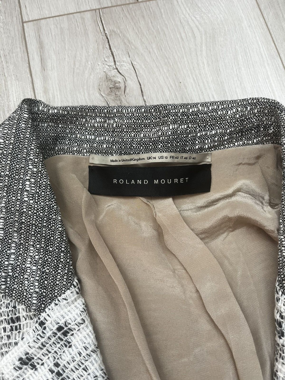 Roland Mouret Roland Mouret Textured Tweed Longline Blazer / Light Coat Size L / US 10 / IT 46 - 2 Thumbnail