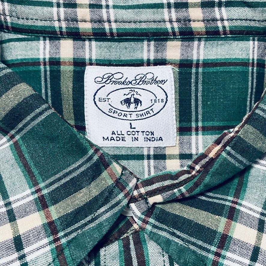 Brooks Brothers Brooks Brothers green plaid short sleeve button down Size US L / EU 52-54 / 3 - 4 Thumbnail