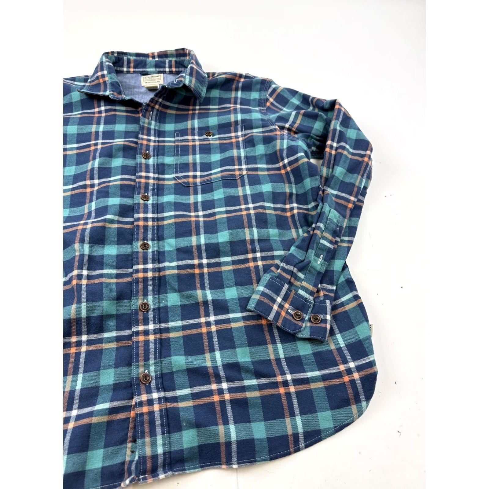 Vintage L.L. Bean Shirt Mens Large Blue Plaid Flannel Long Sleeve Button Front Casual Size US L / EU 52-54 / 3 - 4 Thumbnail