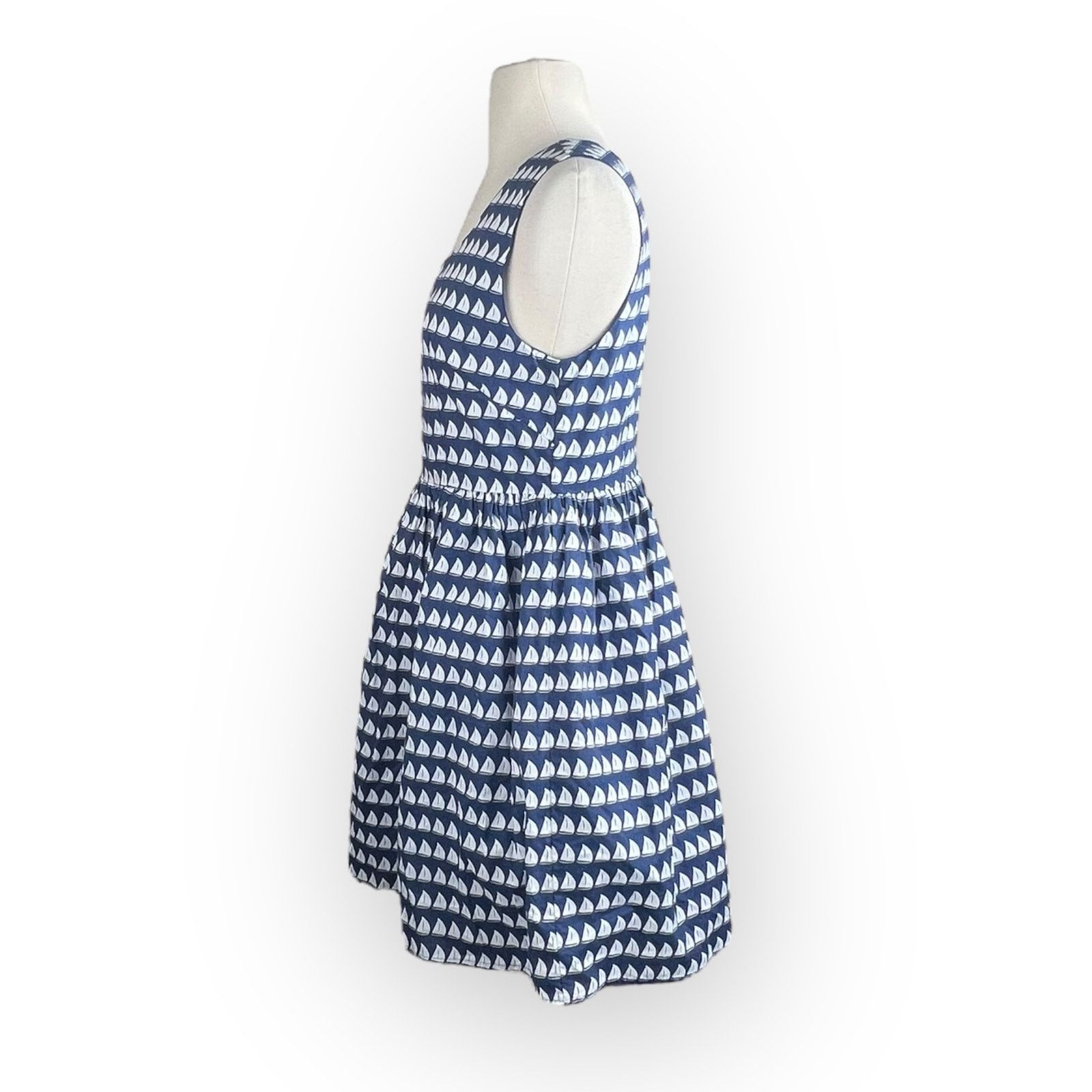 Nordstrom Kling Battelli Navy Blue A-Line Dress - Sailboat Print Size M / US 6-8 / IT 42-44 - 7 Thumbnail