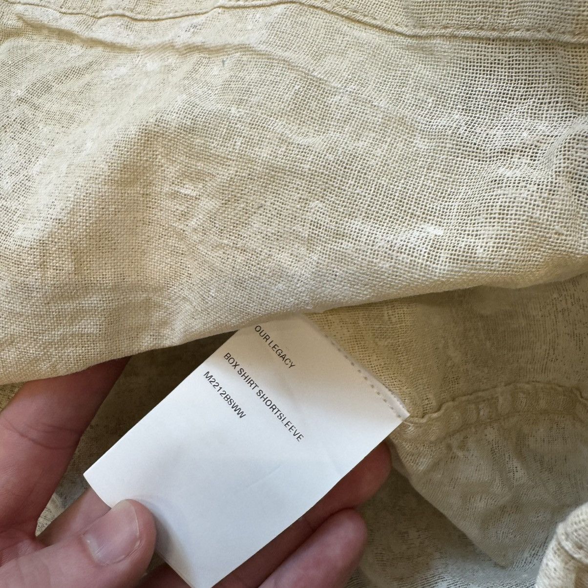 Our Legacy Our Legacy box shirt - white coated cotton linen M2212BSWW: Size US M / EU 48-50 / 2 - 4 Thumbnail