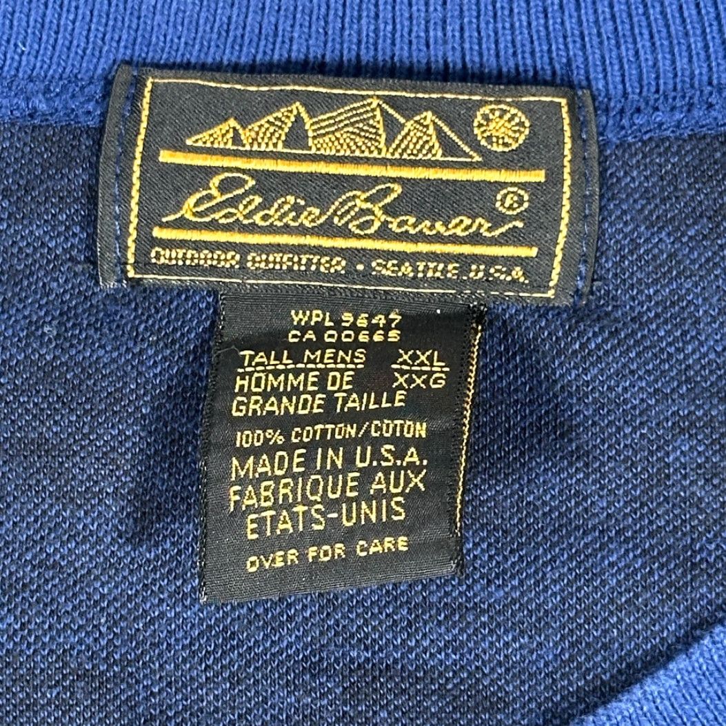 Eddie Bauer VINTAGE Eddie Bauer shirt Adult 2XL Blue Buffalo Check Plaid Henley USA 90s Mens Size US XXL / EU 58 / 5 - 4 Thumbnail