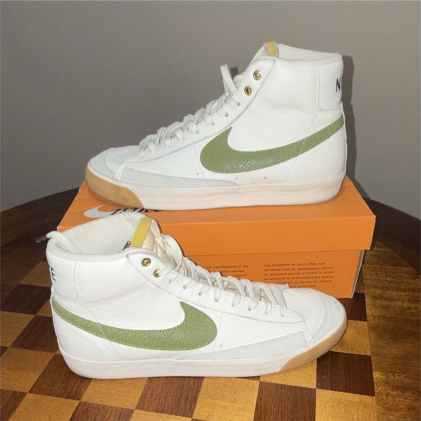 Nike Nike Blazer Mid '77 Vintage White Green Asparagus Snakeskin Size US 14 / EU 47 - 1 Thumbnail