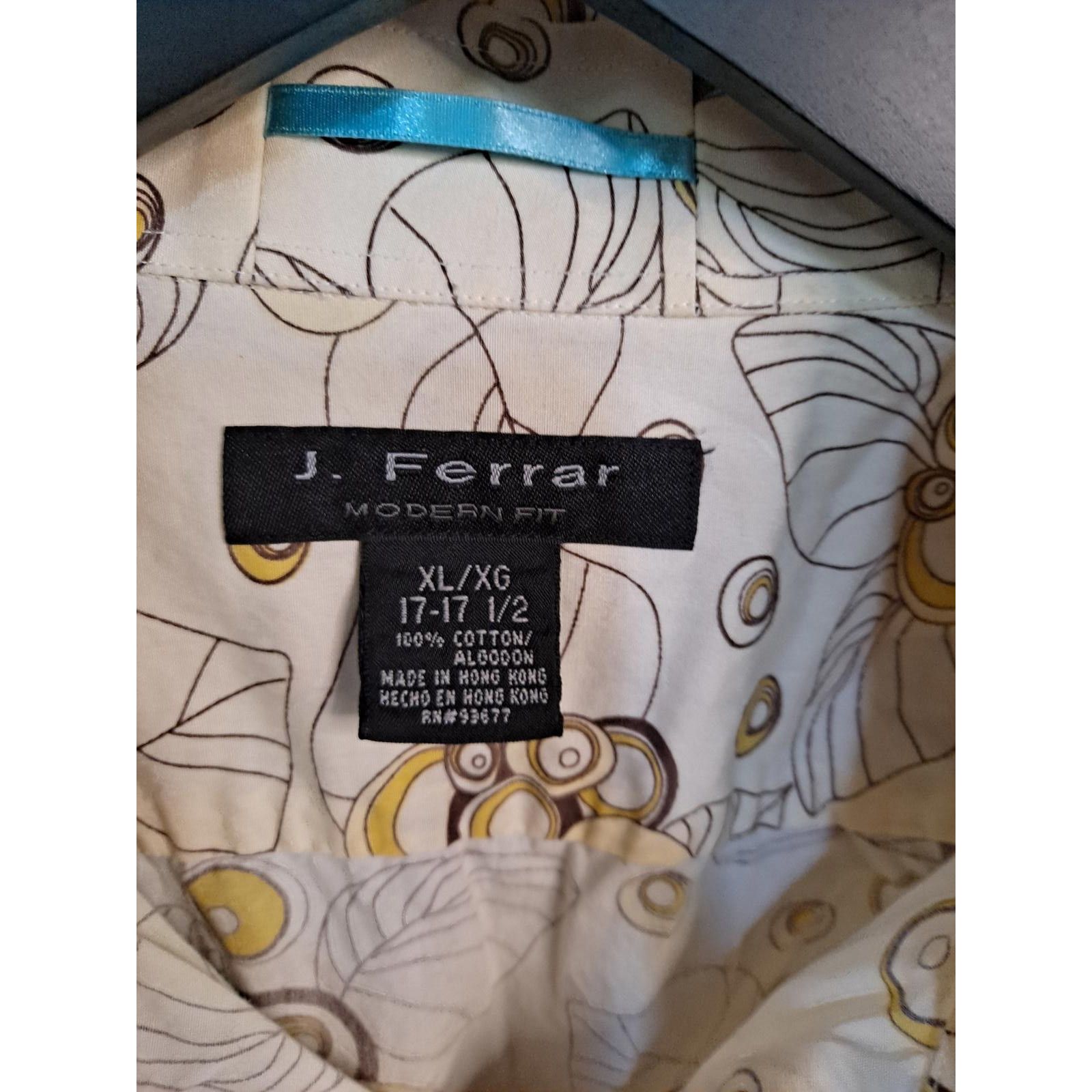 J Ferrar J. Ferrar Long Sleeve Shirt with Yellow and Brown Decoration Size US XL / EU 56 / 4 - 3 Thumbnail