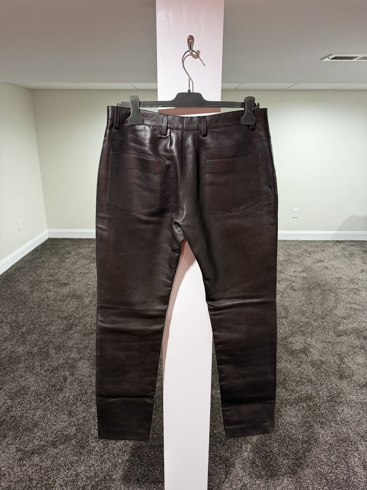Prada Prada Vintage Dark Brown Leather Moto Pants Size US 32 / EU 48 - 2 Thumbnail