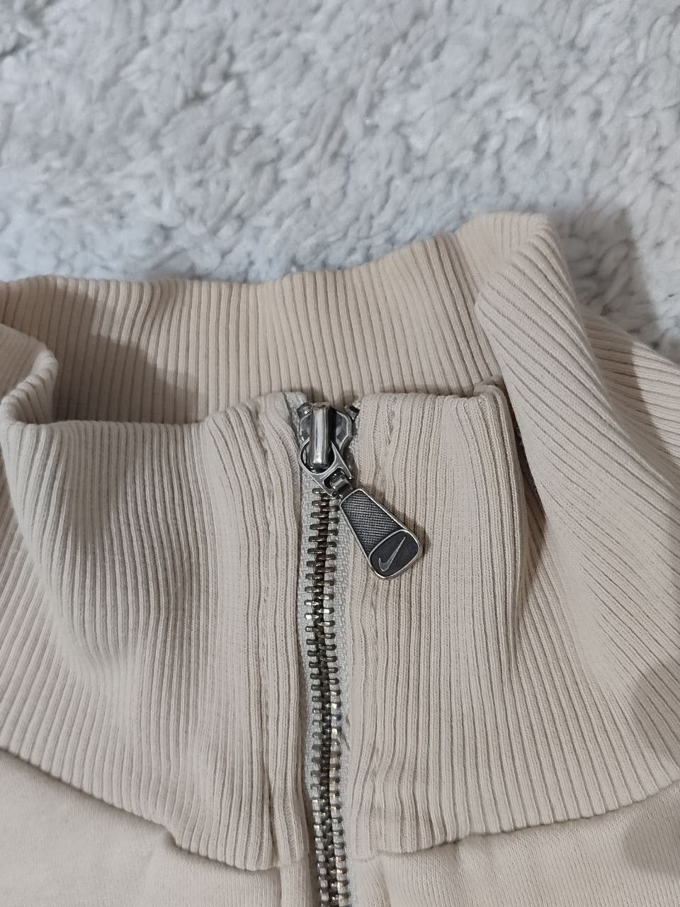 Nike × Vintage 🙉 Vintage Nike Full Zip Sweatshirt Beige 90s Size US S / EU 44-46 / 1 - 6 Thumbnail