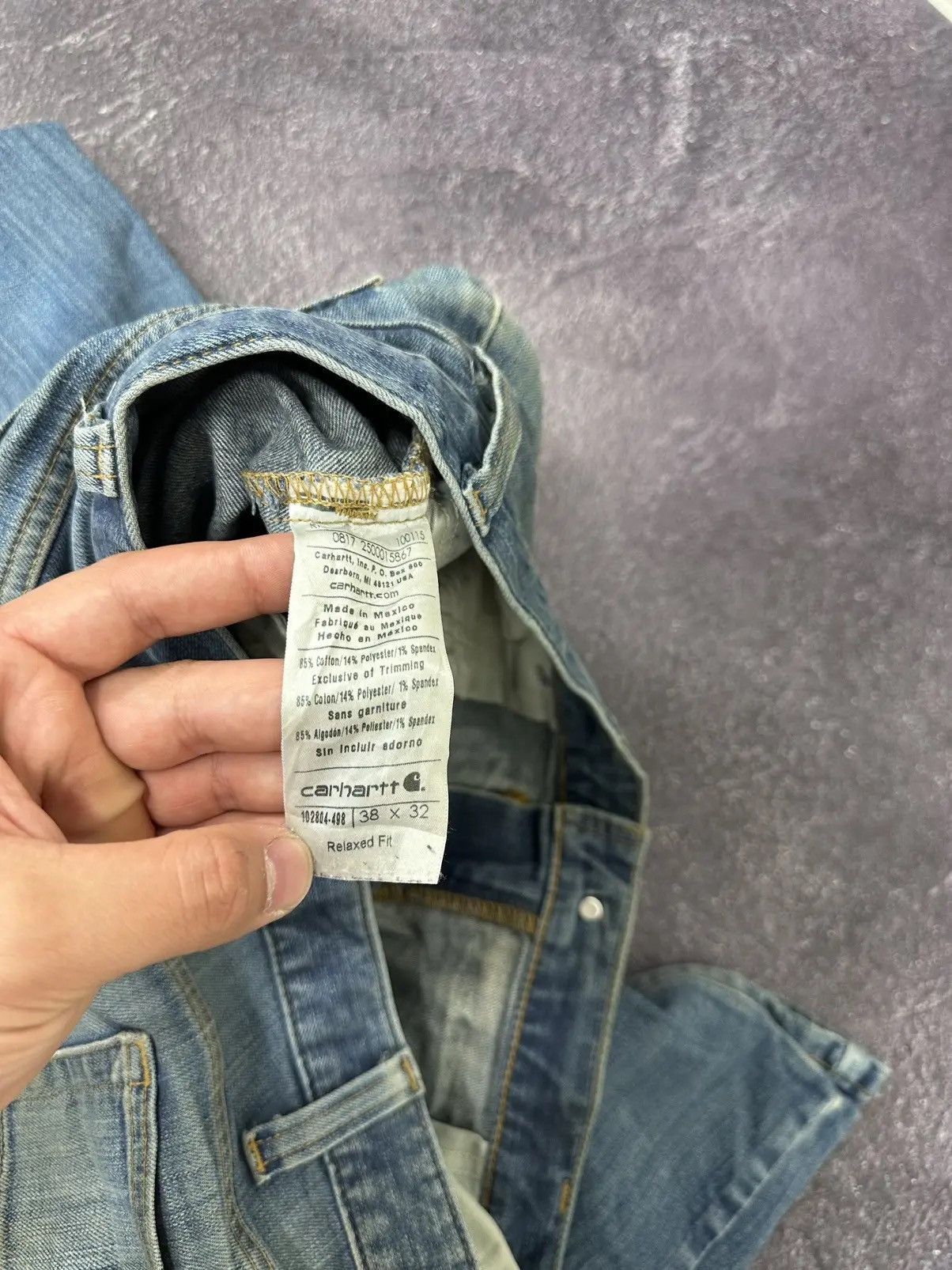 Carhartt × Vintage Vintage Carhartt Relaxed Fit Denim Faded Blue Work Jeans Size US 38 / EU 54 - 9 Thumbnail