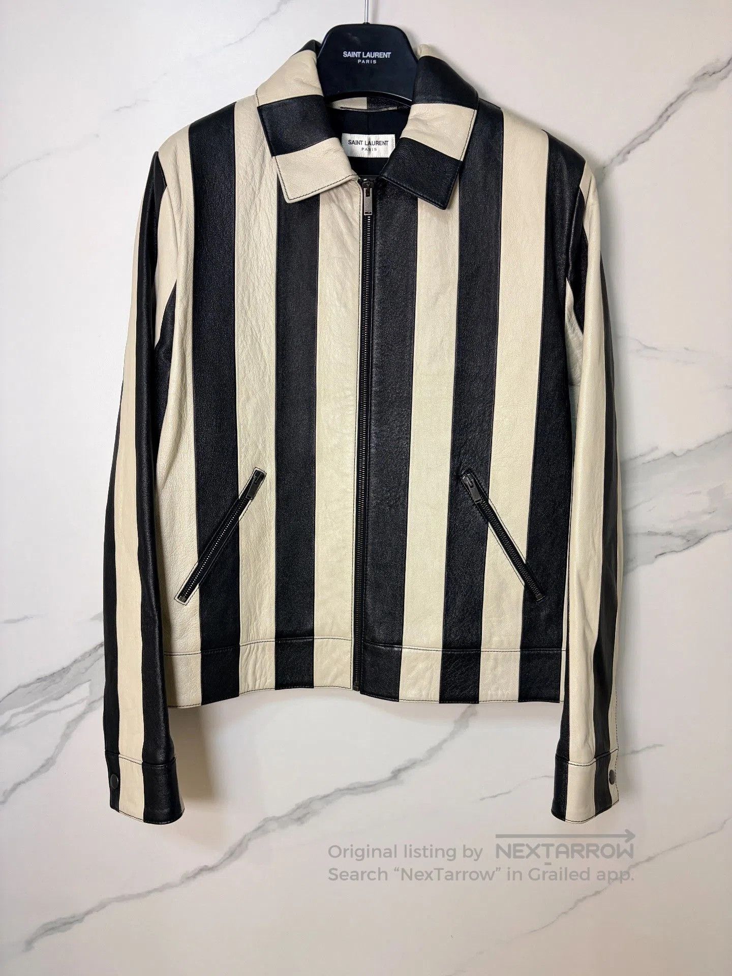 Saint Laurent Paris Saint Laurent SLP Lambskin Striped Jacket. Size US M / EU 48-50 / 2 - 1 Thumbnail