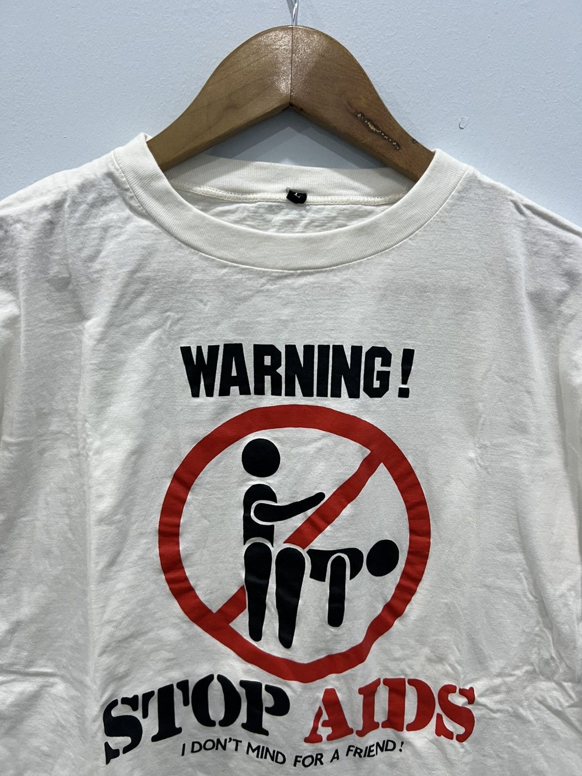 Vintage Warning! Stop Aids Vintage Tee Size US M / EU 48-50 / 2 - 3 Thumbnail