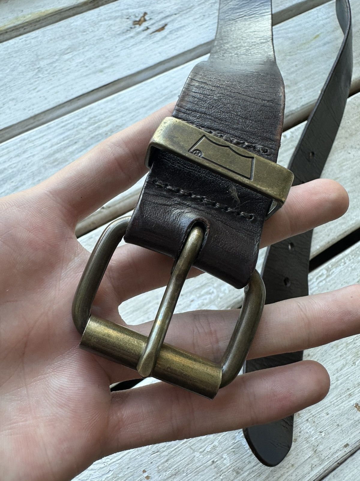 Levi's 🚨 90s Levis RED TAB 100% leather belt made in italy VNTG Size ONE SIZE - 2 Thumbnail