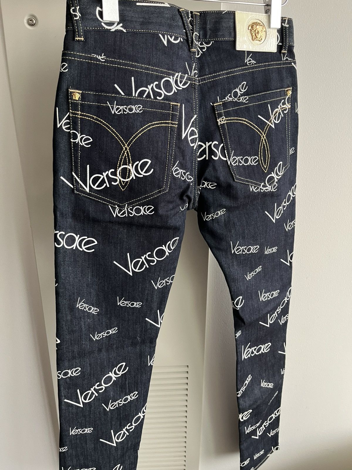 Versace Super Runway Versace Monogram Logo Denim Jeans Brand New Size US 29 - 23 Thumbnail