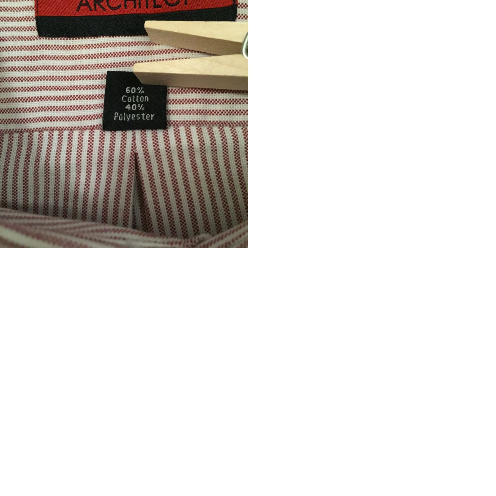 Architect Architect Shirt Mens 2X Red Striped Long Sleeve Button Up New Size US XXL / EU 58 / 5 - 9 Thumbnail