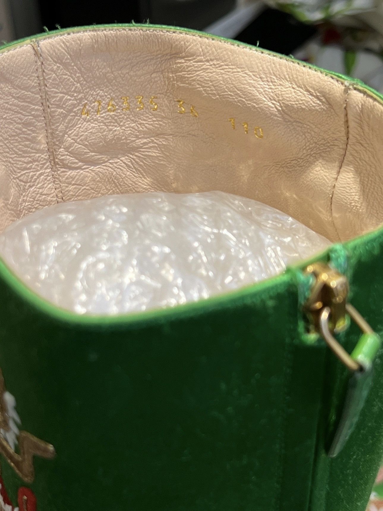 Gucci Runway Lime Green Dragon Boots With Sparkly Bows Size US 7.5 / IT 37.5 - 4 Thumbnail