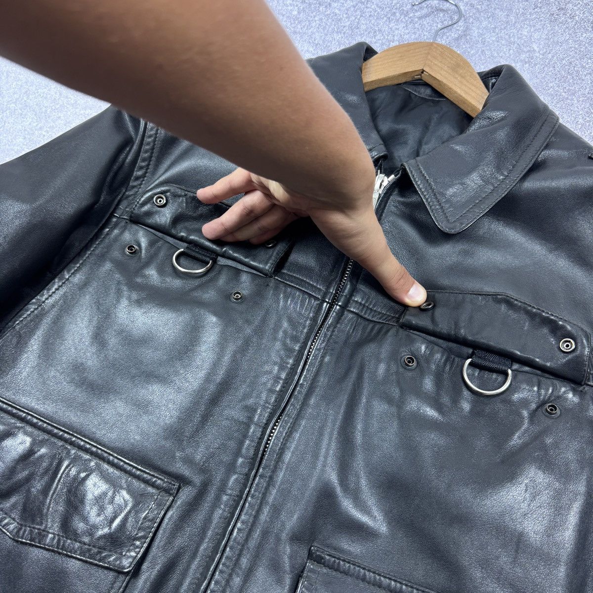 Vintage 1989 Vintage Men's Polizei Leather jacket Size 48 / M-L Size US M / EU 48-50 / 2 - 13 Thumbnail