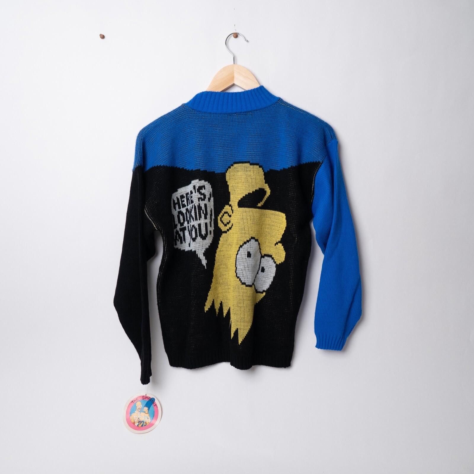 Other Vintage Simpsons Sweater 1990s Hot Cashews Men’s Small Blue Size US S / EU 44-46 / 1 - 8 Thumbnail