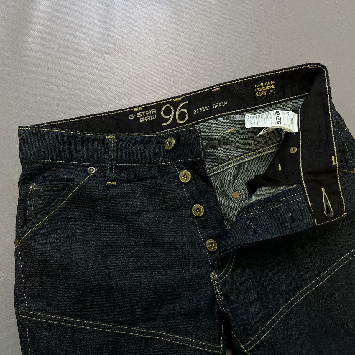 G-Star × Vintage Vintage G Star Raw 96 GS3301 Denim Jeans Big Logo Y2k Size US 32 / EU 48 - 11 Thumbnail