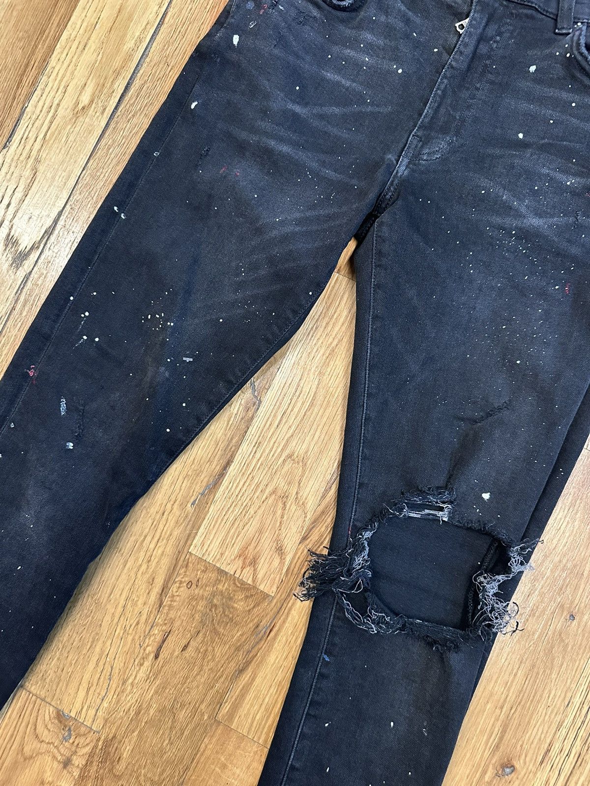 Amiri Amiri White Paint Splatter Black Denim Jeans Size 30 Size US 30 / EU 46 - 3 Thumbnail