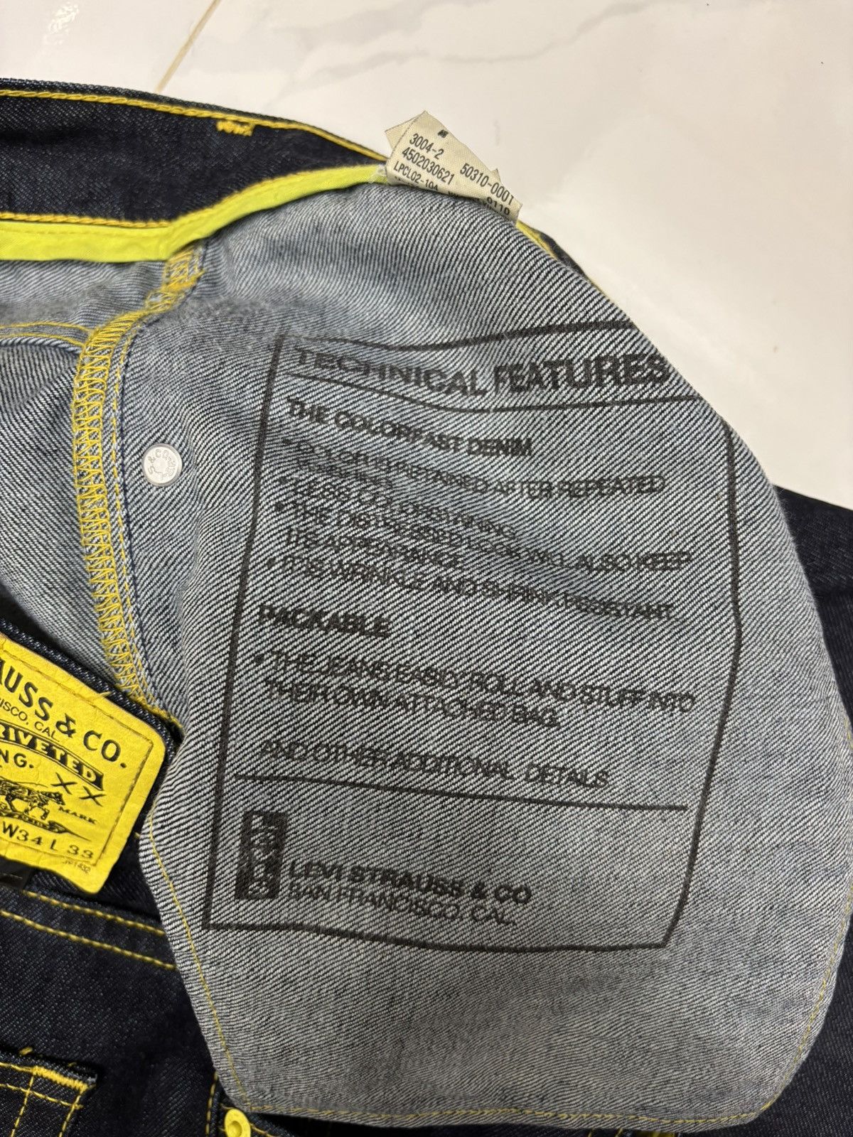Fragment Design × Levi's 💛LEVIS TECHNICAL PACKABLE BAGGY DENIM JORTS Size US 35 - 11 Thumbnail