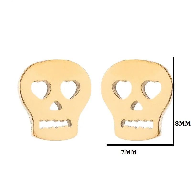 Jewelry Skull Mini Stud Earrings Charm Earring Gift Size ONE SIZE - 2 Thumbnail