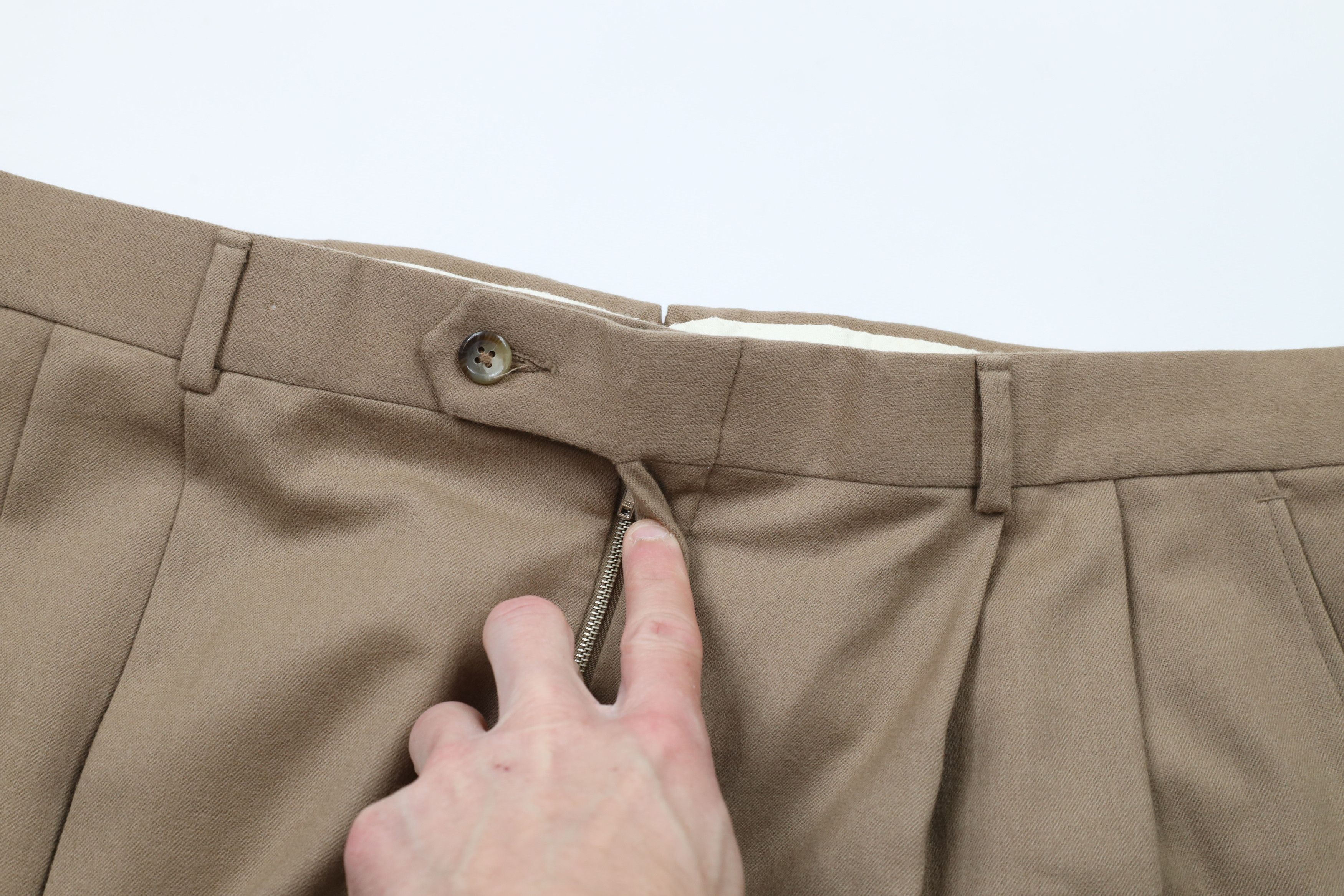 Vintage Vintage 90s Streetwear Wool Pleated Wide Leg Chino Pants USA Size US 36 / EU 52 - 5 Thumbnail