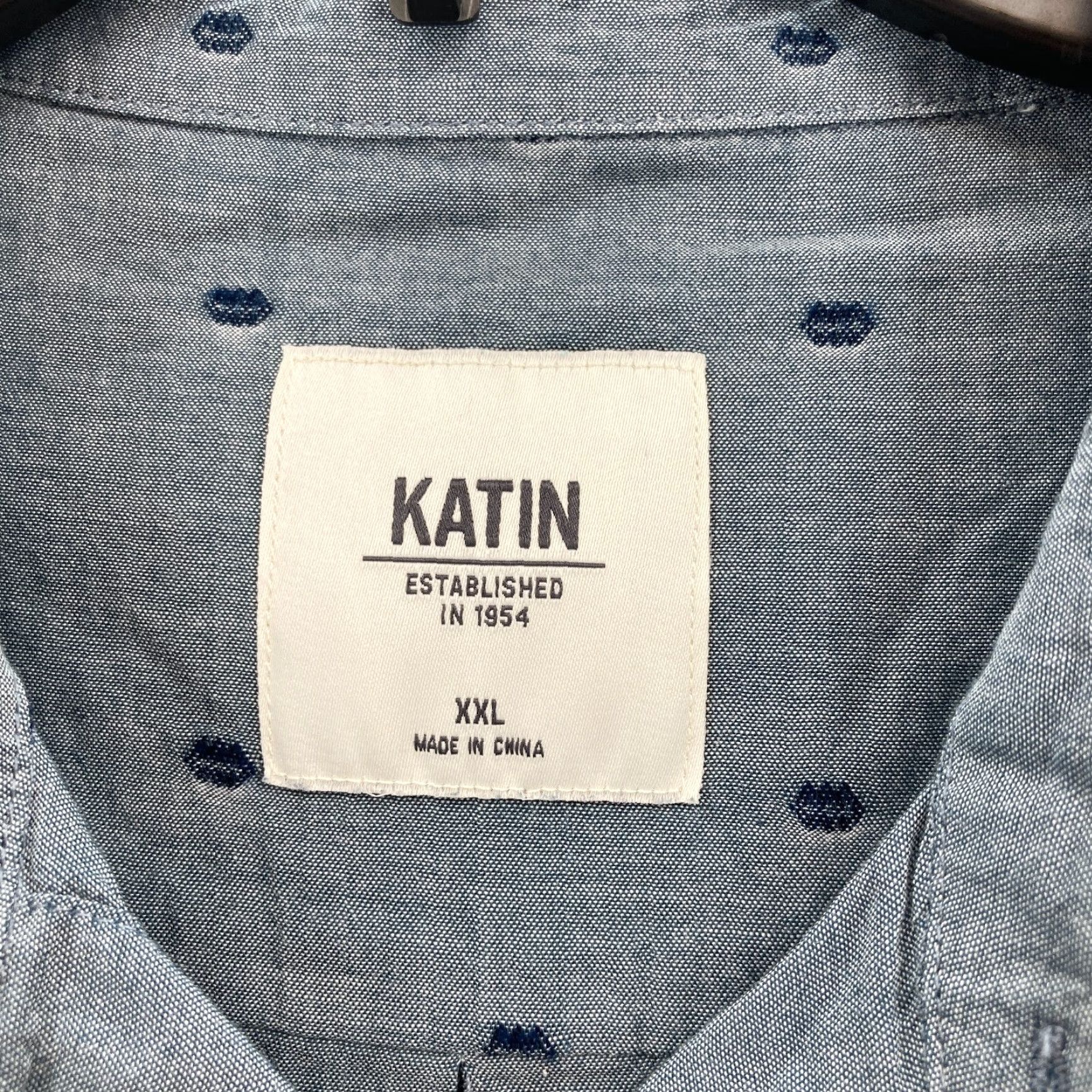 Katin Katin Button Up Short Sleeve Shirt 2XL Blue Dots Surf Preppy Casual Nautical Shirt Size US XXL / EU 58 / 5 - 4 Thumbnail