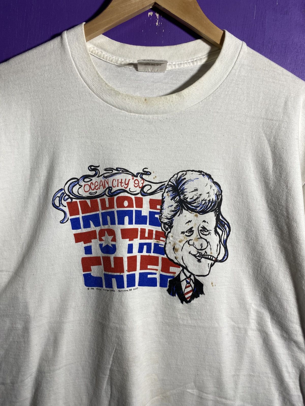 Vintage Vintage 1993 Bill Clinton inhale to the chief tee Size US XL / EU 56 / 4 - 3 Thumbnail
