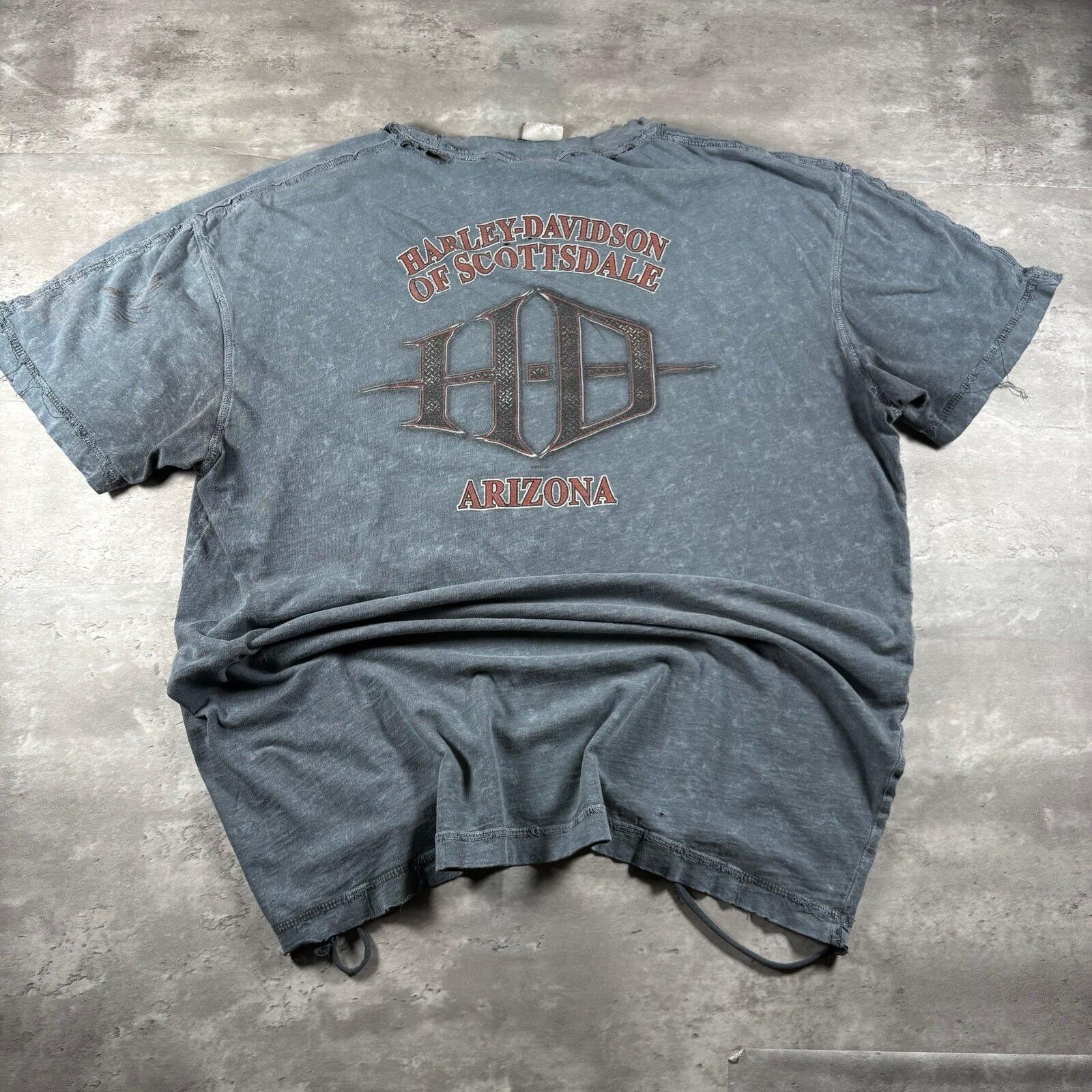 Harley Davidson Vintage faded thrashed Harley Davidson T-shirt Size US XL / EU 56 / 4 - 1 Thumbnail