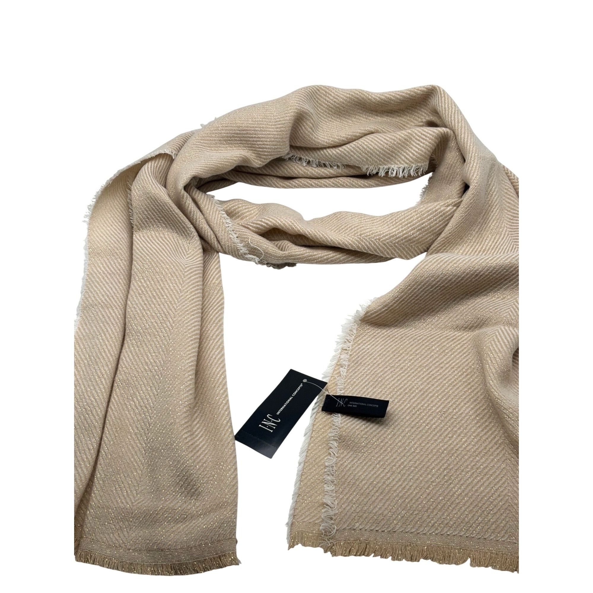 Other Inc International Concepts Two-Tone Shine Scarf / Wrap, Sand Size ONE SIZE - 3 Thumbnail