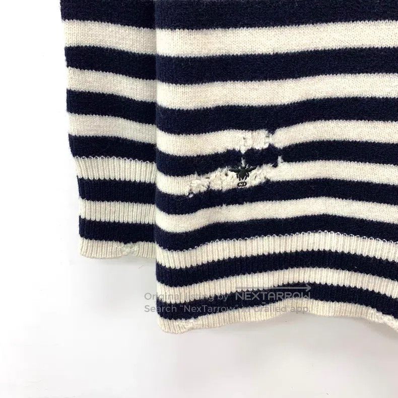 Dior Dior Colour-blocked bee embroidery stripes destroy old woo Size XXS / US 00 / IT 34 - 4 Thumbnail