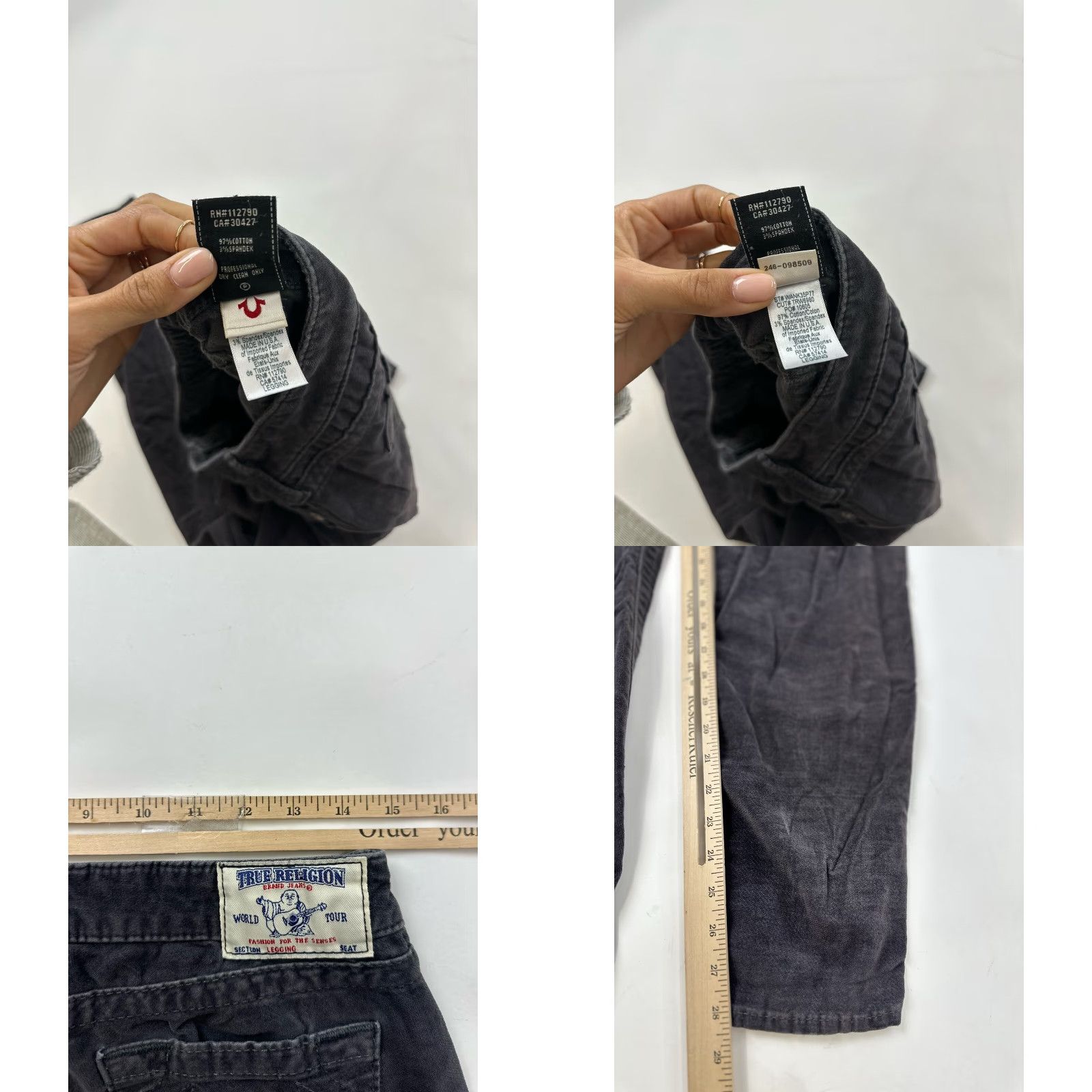 True Religion True Religion Pants Women’s 27 Grey Velvet Faded Size 27" / US 4 / IT 40 - 8 Thumbnail