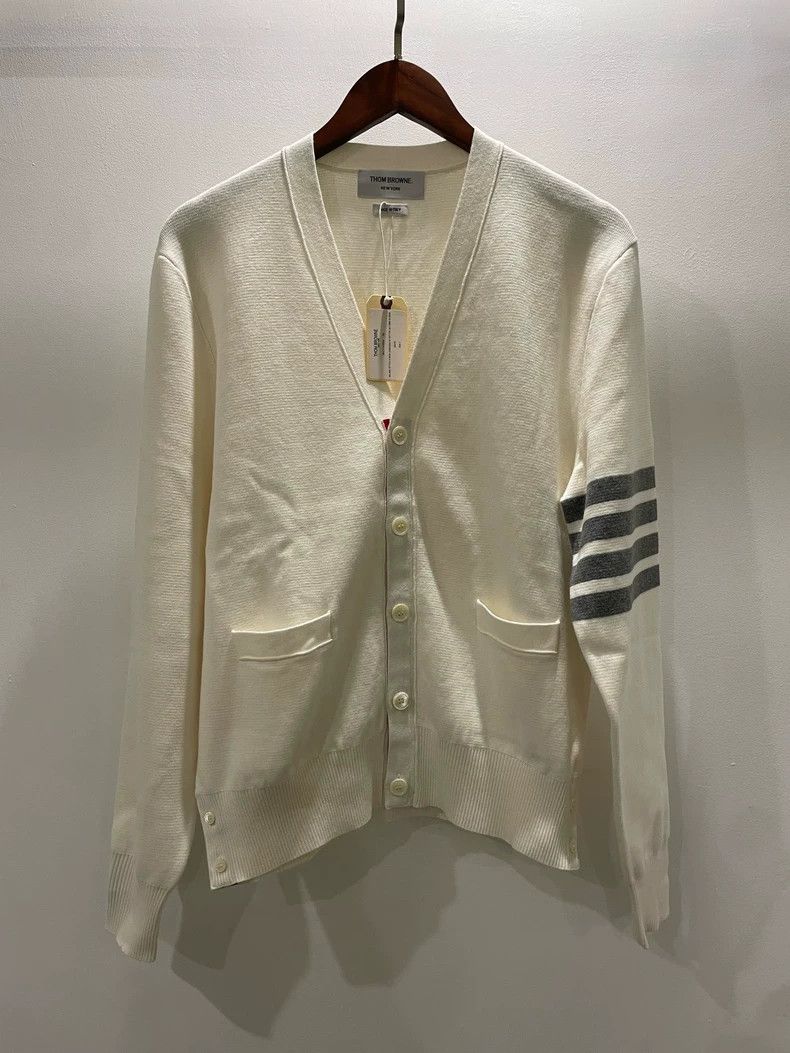 Thom Browne Thom Browne Logo Logo Striped Cardigan Knitwear 2503-Nextar Size US M / EU 48-50 / 2 - 1 Thumbnail